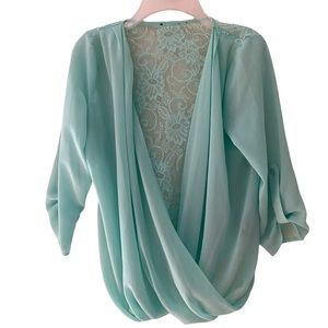 Mint Green Lace Blouse